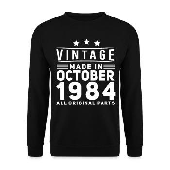 Born in 1984 in October Gift - Unisex Sweatshirt - black - Front - Alina (178cm) & Michal (187cm)