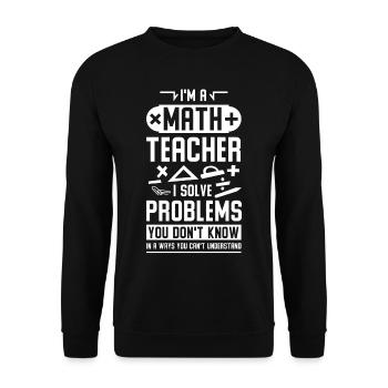 Mathematik Nerd Algebra Geometrie Formel Mathe - Unisex Pullover - Schwarz - Vorne - Alina (178cm) & Michal (187cm)