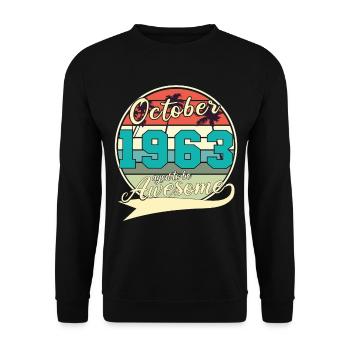 1963 In October Palmen Vintage - Unisex Sweatshirt - black - Front - Alina (178cm) & Michal (187cm)