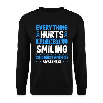 Osteogenesis Imperfecta Awareness Blue Ribbon - Unisex Sweatshirt - black - Front - Alina (178cm) & Michal (187cm)
