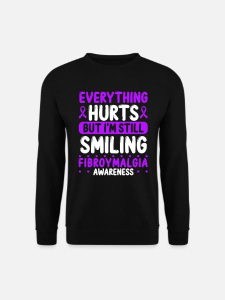 Fibromyalgia Awareness Purple Ribbon Warrior - Unisex Sweatshirt - black