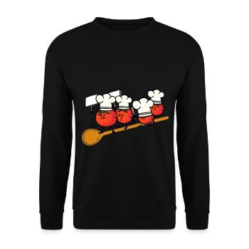 Chef Kitchens Demonstration Tomato Gastronomy Job - Unisex Sweatshirt - black - Front - Alina (178cm) & Michal (187cm)