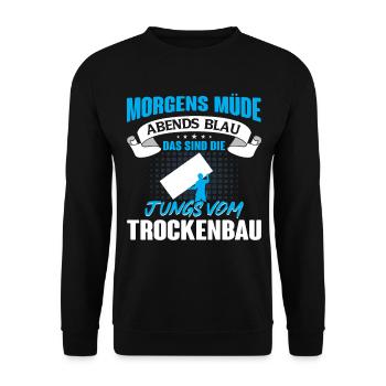 Trockenbau Trockenbauer Trockenbaumonteur Geschenk - Unisex Pullover - Schwarz - Vorne - Alina (178cm) & Michal (187cm)