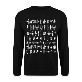 Ägypten Hieroglyphen Ägyptisch - Unisex Pullover - Schwarz - Vorne - Alina (178cm) & Michal (187cm)