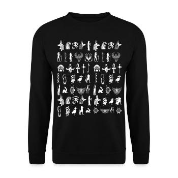 Hieroglyph - Unisex Sweatshirt - black - Front - Alina (178cm) & Michal (187cm)