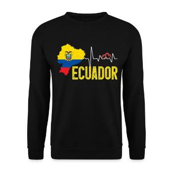 Ecuador Flag Map Heartbeat Design for Ecuadorean - Sweat-shirt Unisexe - noir - Devant - Alina (178cm) & Michal (187cm)