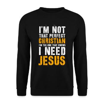 Jesus Jesus Jesus Christlich Christlich Christlich - Unisex Pullover - Schwarz - Vorne - Alina (178cm) & Michal (187cm)