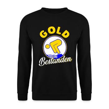 Gold Bestanden - Unisex Pullover - Schwarz - Vorne - Alina (178cm) & Michal (187cm)