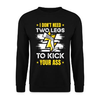 Amputierte Komisch - Unisex Pullover - Schwarz - Vorne - Alina (178cm) & Michal (187cm)