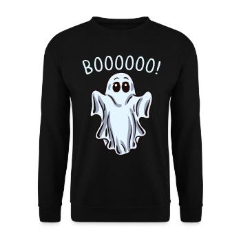 Lustiger Geist Buh Geister Boo Halloween - Unisex Pullover - Schwarz - Vorne - Alina (178cm) & Michal (187cm)