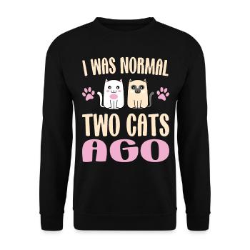 Il y a Deux Chats War Je Normal / Amateur de chats - Sweat-shirt Unisexe - noir - Devant - Alina (178cm) & Michal (187cm)