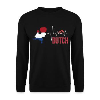 Netherlands Flag Map Heartbeat for Dutch Pride - Sweat-shirt Unisexe - noir - Devant - Alina (178cm) & Michal (187cm)