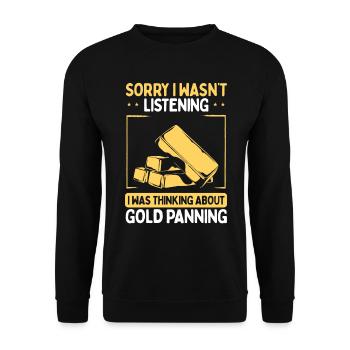 Gold Prospector Gold Miner for Gold Gold Panning - Unisex Pullover - Schwarz - Vorne - Alina (178cm) & Michal (187cm)