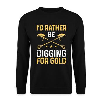Gold Panning Gold Miner for Gold Gold Prospector - Unisex Pullover - Schwarz - Vorne - Alina (178cm) & Michal (187cm)