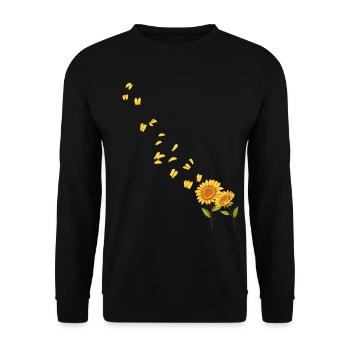 Sonnenschein Blumenblüte Sonnenblume - Unisex Pullover - Schwarz - Vorne - Alina (178cm) & Michal (187cm)
