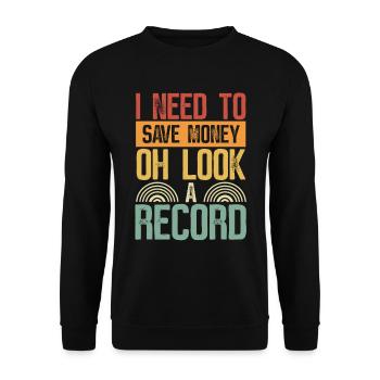Vinyl Vintage Record Collector Vinyl Records - Unisex Pullover - Schwarz - Vorne - Alina (178cm) & Michal (187cm)