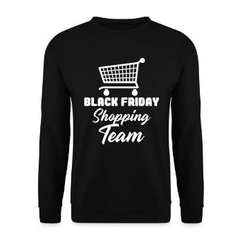 Black Friday Shopping Team Affaires de Noël - Sweat-shirt Unisexe - noir - Devant - Alina (178cm) & Michal (187cm)