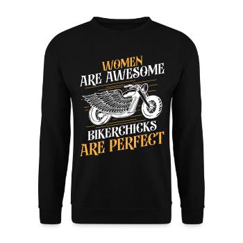 Classic Motorcycle Biker - Unisex Sweatshirt - black - Front - Alina (178cm) & Michal (187cm)