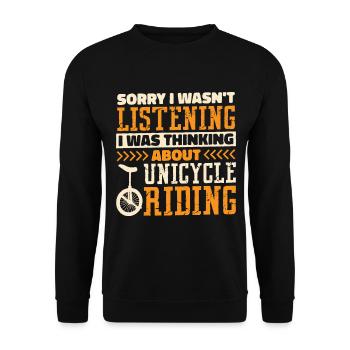 unicycle unicycle unicycler artist gift - Unisex Sweatshirt - black - Front - Alina (178cm) & Michal (187cm)