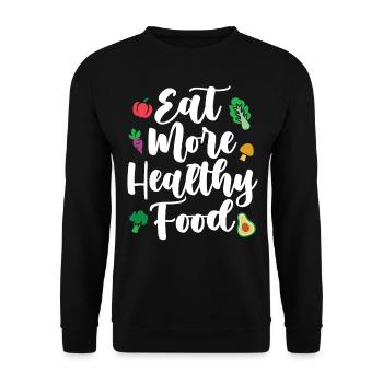 Eat More Healthy Food Vegan - Unisex Sweatshirt - black - Front - Alina (178cm) & Michal (187cm)