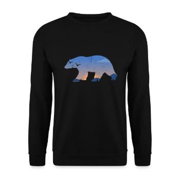 Bear - Unisex Sweatshirt - black - Front - Alina (178cm) & Michal (187cm)