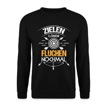 Bogenschießen Zielen Sport - Unisex Pullover - Schwarz - Vorne - Alina (178cm) & Michal (187cm)
