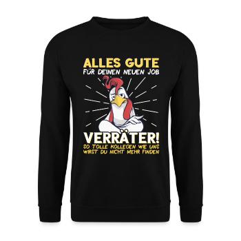 Jobwechsel Neuer Job Abschied Kollege neue Arbeit - Unisex Pullover - Schwarz - Vorne - Alina (178cm) & Michal (187cm)