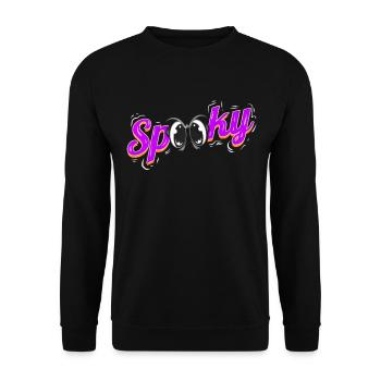 Spooky Says This Motif For Halloween - Unisex Sweatshirt - black - Front - Alina (178cm) & Michal (187cm)