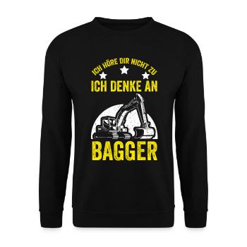 Baggern Baggerfahrer Bagger - Unisex Pullover - Schwarz - Vorne - Alina (178cm) & Michal (187cm)