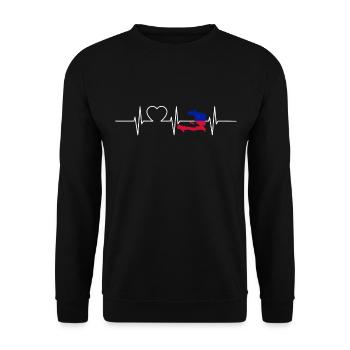 Haïti Herzschlag Flagge Vintage Rétro Haïti - Sweat-shirt Unisexe - noir - Devant - Alina (178cm) & Michal (187cm)