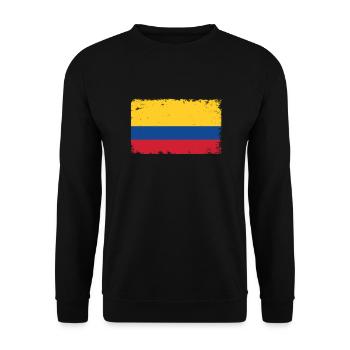Colombia Heartbeat Flag Vintage Colombia - Unisex Sweatshirt - black - Front - Alina (178cm) & Michal (187cm)