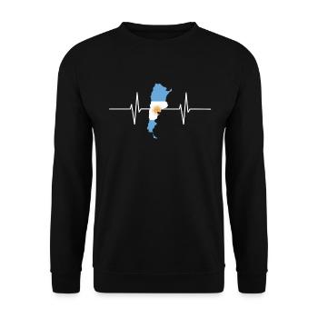 Argentina Heartbeat Flag Vintage Argentina - Unisex Sweatshirt - black - Front - Alina (178cm) & Michal (187cm)