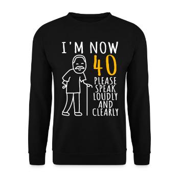 40th birthday 40s 40th I am now 40 years old - Unisex Sweatshirt - black - Front - Alina (178cm) & Michal (187cm)