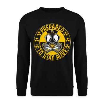Prepper Nucléaire Radioactif Masque à gaz Cadeau - Sweat-shirt Unisexe - noir - Devant - Alina (178cm) & Michal (187cm)