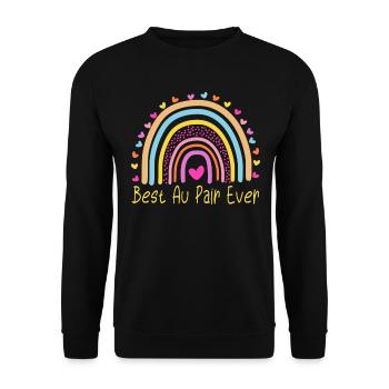 Best Au Pair Ever Nanny Rainbow - Unisex Sweatshirt - black - Front - Alina (178cm) & Michal (187cm)