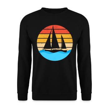 Sailing Sailboat Rétro Vintage - Sweat-shirt Unisexe - noir - Devant - Alina (178cm) & Michal (187cm)