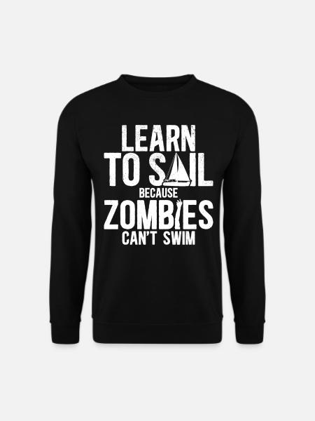 Sailing Sailboat Learn To Sail - Unisex Sweatshirt - black