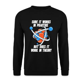 Bien sûr, cela fonctionne dans la pratique, mais fonctionne-t-il en physique - Sweat-shirt Unisexe - noir - Devant - Alina (178cm) & Michal (187cm)