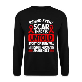 Arteriovenous Malformation Awareness Ribbon - Unisex Sweatshirt - black - Front - Alina (178cm) & Michal (187cm)