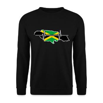 Jamaica Herzschlag Flagge Vintage Jamaica - Unisex Pullover - Schwarz - Vorne - Alina (178cm) & Michal (187cm)