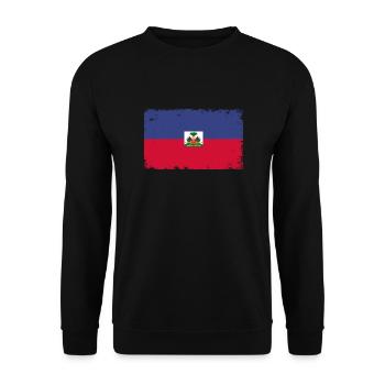 Haiti Heartbeat Flag Vintage Haiti - Unisex Sweatshirt - black - Front - Alina (178cm) & Michal (187cm)