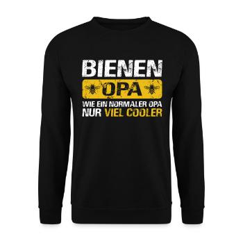 Bienen Opa Imker Bienenzüchter Honigbienen Imkerei - Unisex Pullover - Schwarz - Vorne - Alina (178cm) & Michal (187cm)