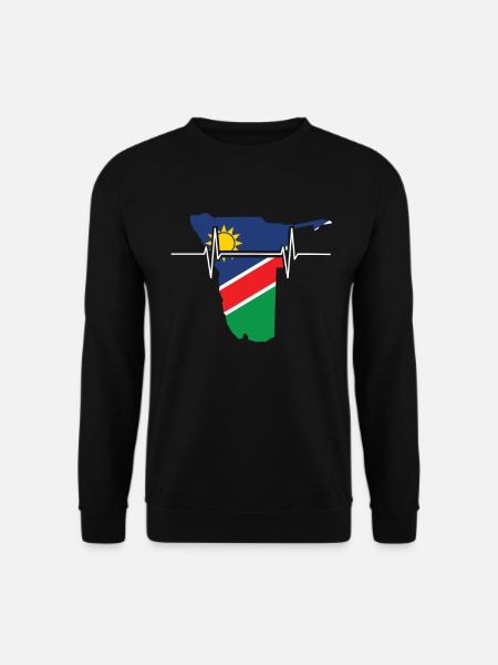 Namibia Herzschlag Flagge Vintage Namibia - Unisex Pullover - Schwarz