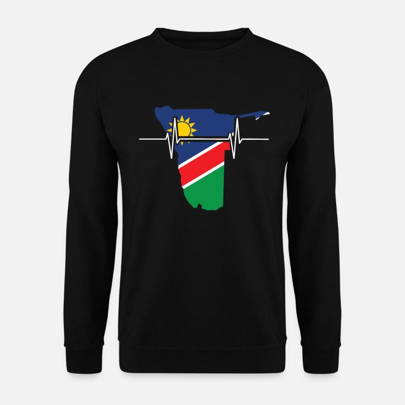 Namibia Herzschlag Flagge Vintage Namibia - Unisex Pullover - Schwarz