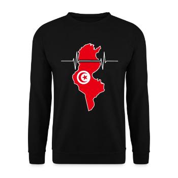 Tunisie Herzschlag Flagge Vintage Tunisie - Sweat-shirt Unisexe - noir - Devant - Alina (178cm) & Michal (187cm)