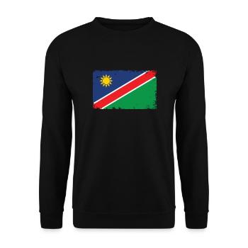 Namibia Herzschlag Flagge Vintage Namibia - Unisex Pullover - Schwarz - Vorne - Alina (178cm) & Michal (187cm)
