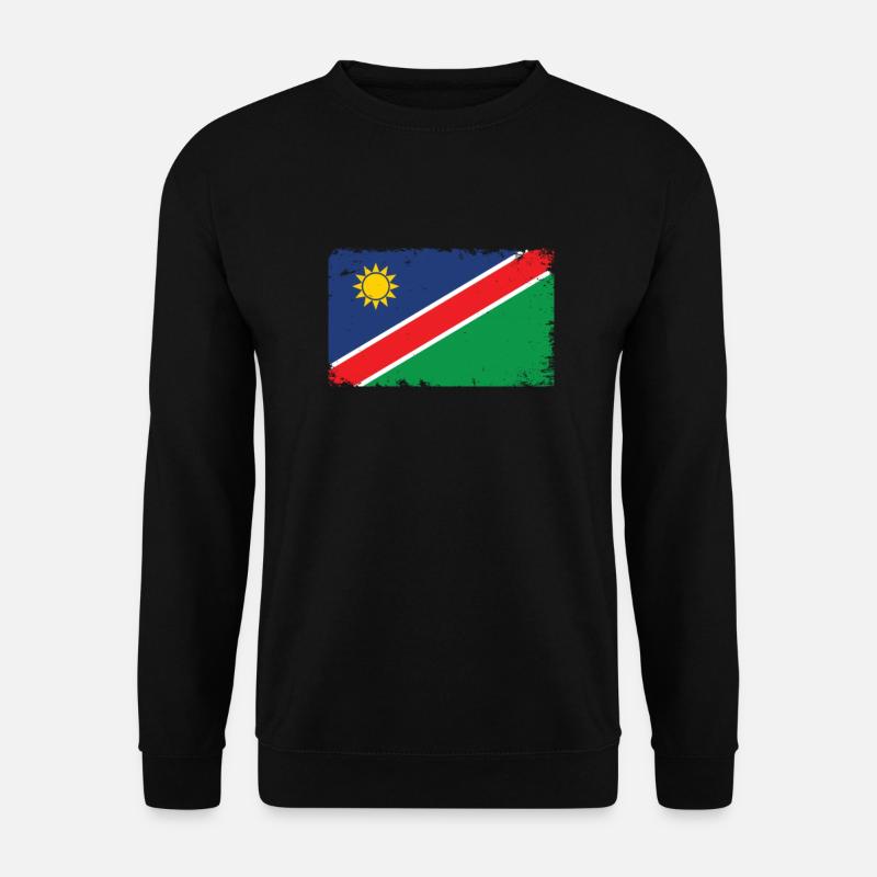 Namibia Herzschlag Flagge Vintage Namibia - Unisex Pullover - Schwarz