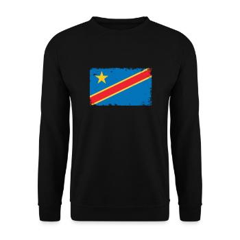 Kongo Herzschlag Flagge Vintage Kongo - Unisex Pullover - Schwarz - Vorne - Alina (178cm) & Michal (187cm)