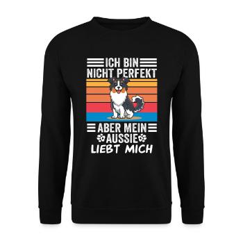 Hund Aussie Züchter Aussie Australian Shepherd - Unisex Pullover - Schwarz - Vorne - Alina (178cm) & Michal (187cm)