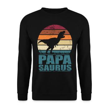 Papasaurus Dino Familles Père dinosaure papa - Sweat-shirt Unisexe - noir - Devant - Alina (178cm) & Michal (187cm)